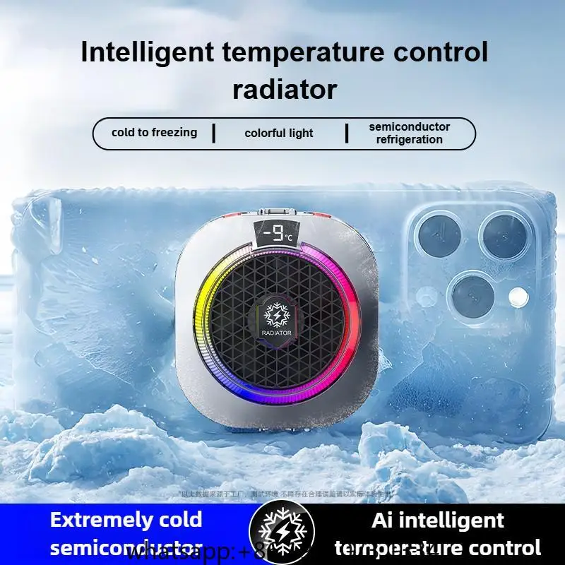 NEW TH16 Pro Mobile Cooler 24W Magnetic/Back-clip Ice Cooling Radiator Digital Display RGB Light Gaming Temperature Control