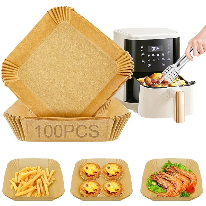 Air Fryer Special Paper Square Household Oil-Absorbing Paper Tray Food-Grade Silicone Oil Paper Tray