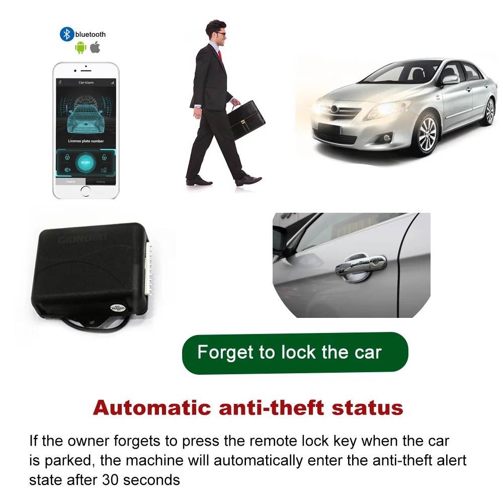 Universal 12 V Car, Controle Do Sensor Do Telefone Esperto Para O Carro, Sistema De Carro Chave Inteligente Com Início