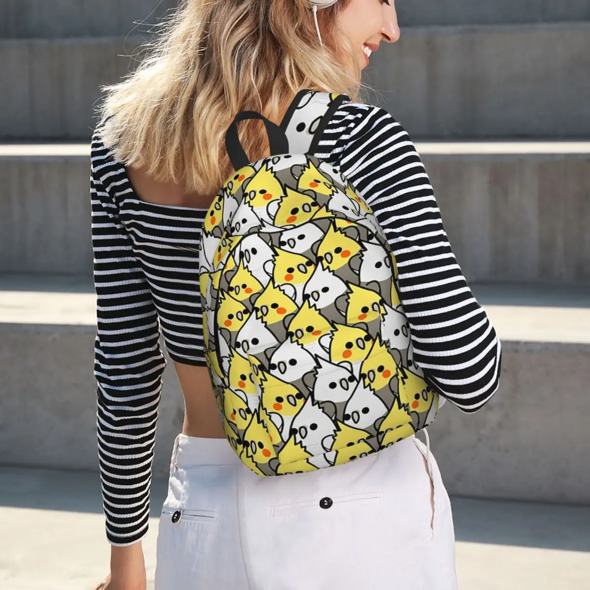 Pet Birds Cute Cockatiel Budgie Parrot Backpack Hot Sale Daypack Large Capacity BookBag School Bag Shoulder Bags for Men Women