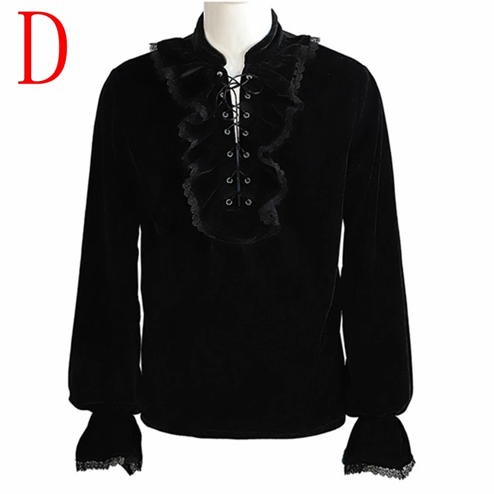 Camicia pirata per donna uomo medievale Halloween Cosplay Vampire Clothes theatre Poet Costume Tops