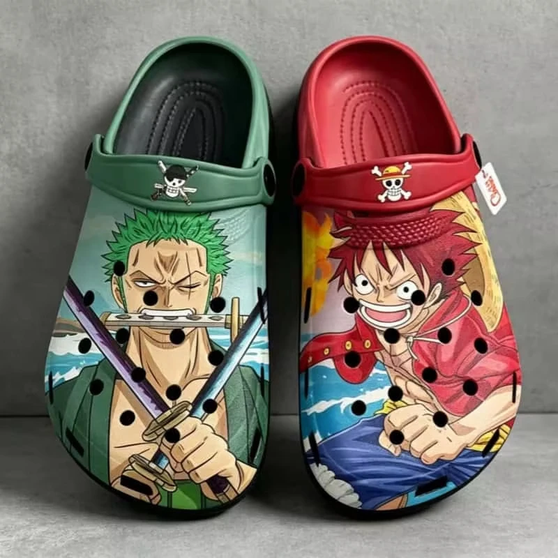 One Piece Slippers Luffy Summer Cave Shoes Anime Nika Luffy Roronoa Zoro Home Comfortable Anti Slip Daily Sandals Outdoor Gifts