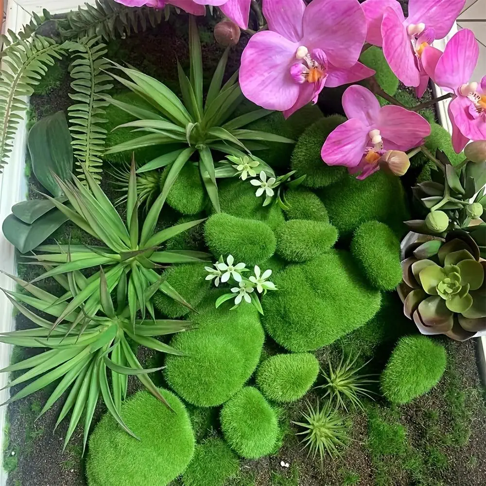 Green Simulated Moss Stone Micro Landscape Decor Garden Decorative Gravel Artificial Moss Rocks Fake Moss Stone Micro Landscape