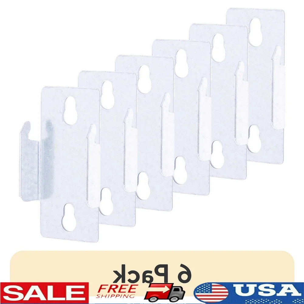 6 Pack Double Curtain Rod Metal Mounting Brackets Set Universal Installation Includes 2 Brackets 4 Nails Silver Finish Hardware