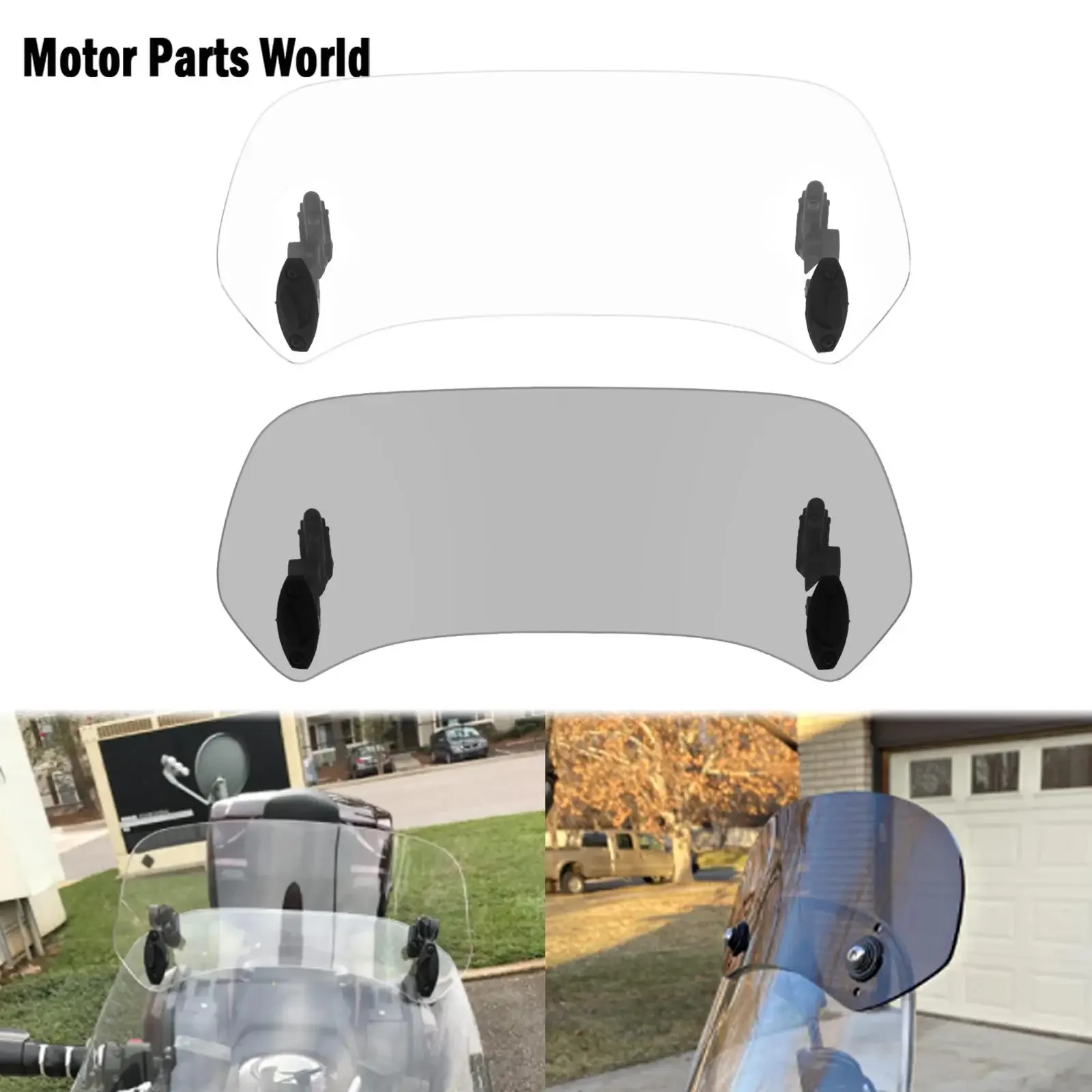 

Universal Motorcycle 360mm windshield Clamp-On Variable Windscreen Spoiler Extension For BMW R1200GS For Yamaha MT07 For Honda