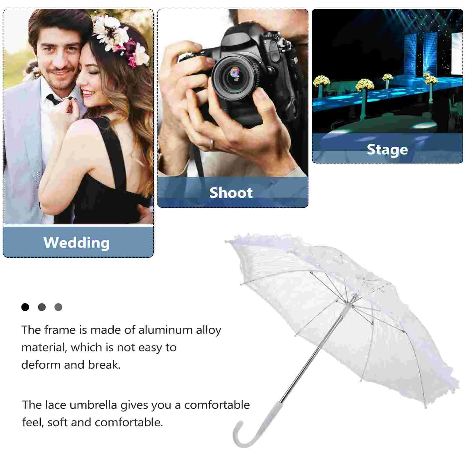 Umbrella Lace Parasol White Wedding Umbrellas Bridal Vintage Weddings Prop Romantic Flower Dancing Embroidery Handmade Photo