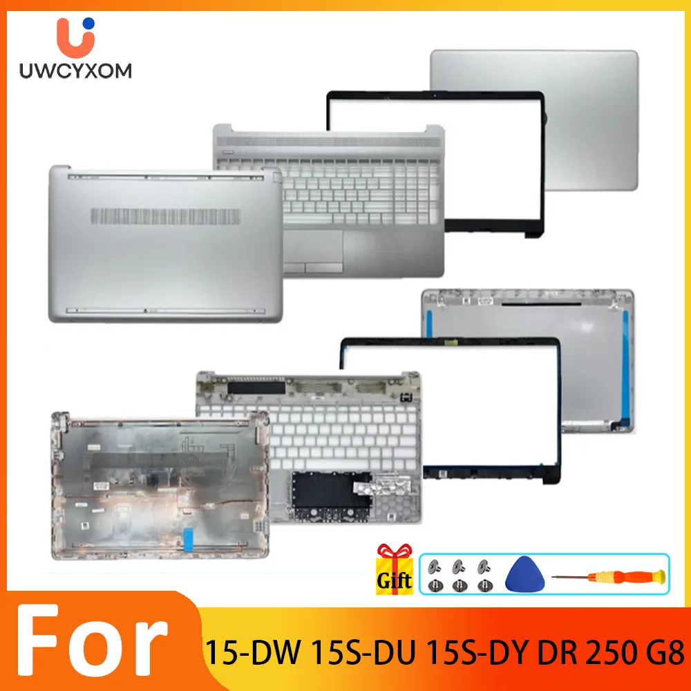 

Для ноутбука 15-DW 15S-DU 15S-DY DR 250 G8, задняя крышка ЖК-дисплея, передняя панель, петли, упор для рук, нижняя часть корпуса, серебристый L52012-001 L52007-001