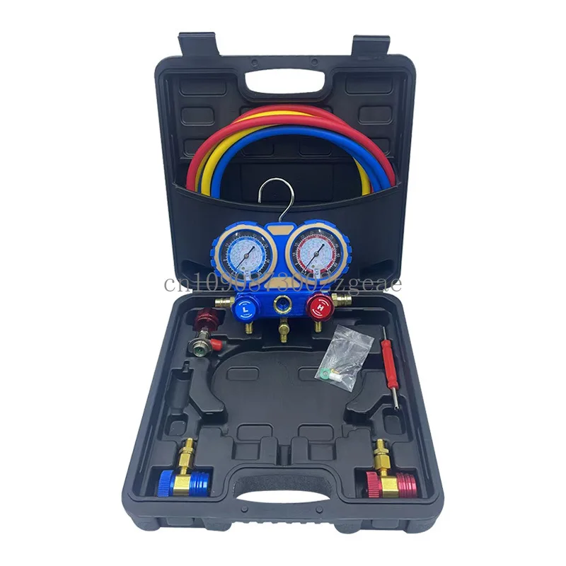 Group Refrigerant Filling Gauge, Double Gauge Valve Pressure Gauge Group Maintenance, Fluoride Tool Set, Wholesale