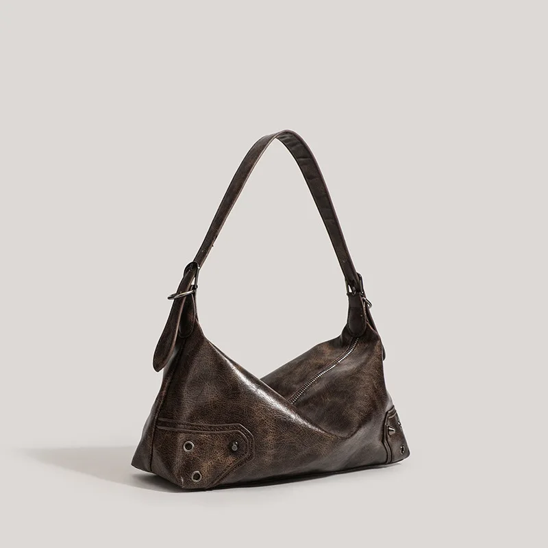 

Soft Leather Underarm Baguette Bag Brown Versatile Shoulder Crossbody Bag