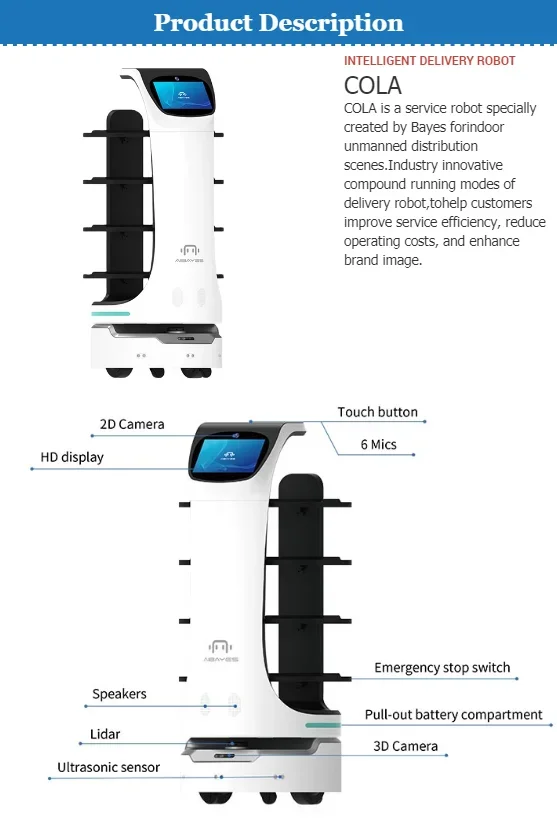 Robot Intelligence Restaurant Food Deliveries Service Shop Autonomous Vehicle Mobile Tray Waiter Smart Delivery