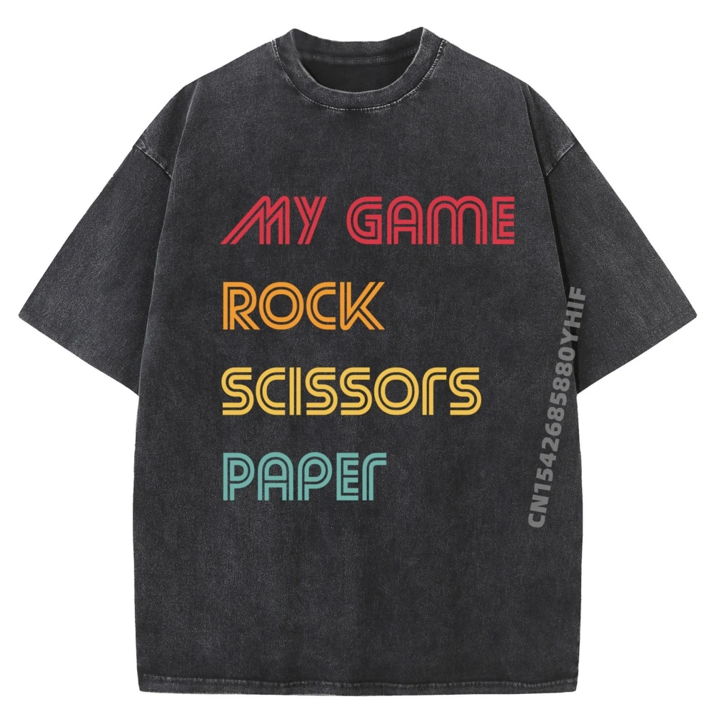 

Loose Rock Paper Scissors Is My T Shirts Dad Hip Hop Christmas Oversized Luxury Designer T Shirts Retro Washed Tee Shirt