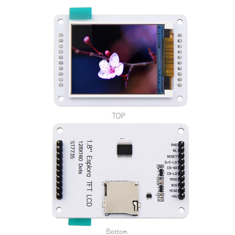 Módulo de Tela LCD TFT, Tela Colorida, Porta Serial SPI, 1.8 "Display, Mínimo 4 IOS