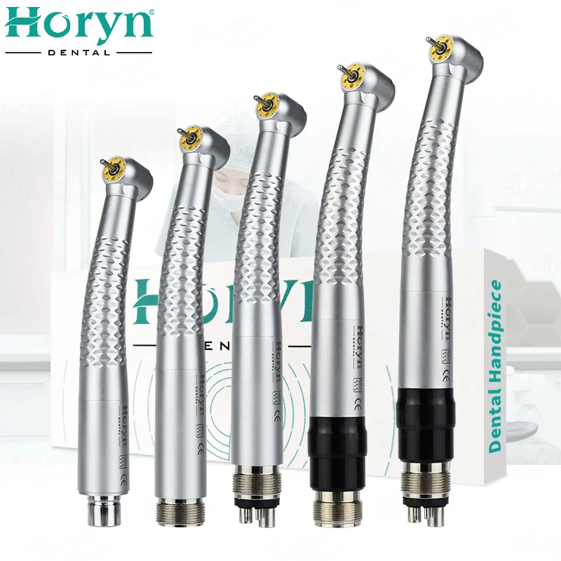 5 luz led dental handpiece de alta velocidade turbina rotor ar portátil dental handpiece alta velocidade 5 sprays água 2/4 furos