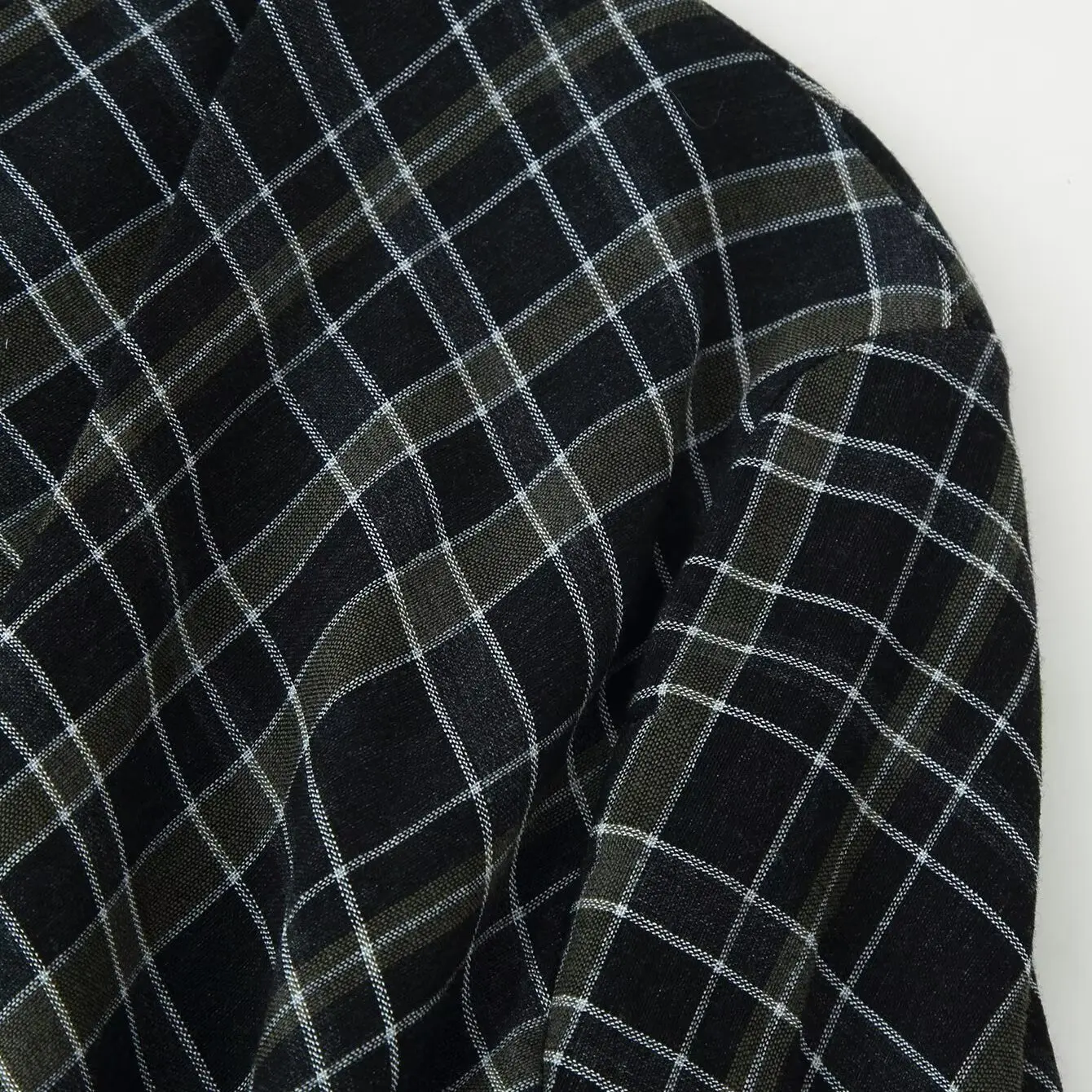 KASLEAD Faionable Plaid Dr Dames Street Sle Long Sve Ci Commute Polyester Vezel Gevouwen Rok Dr