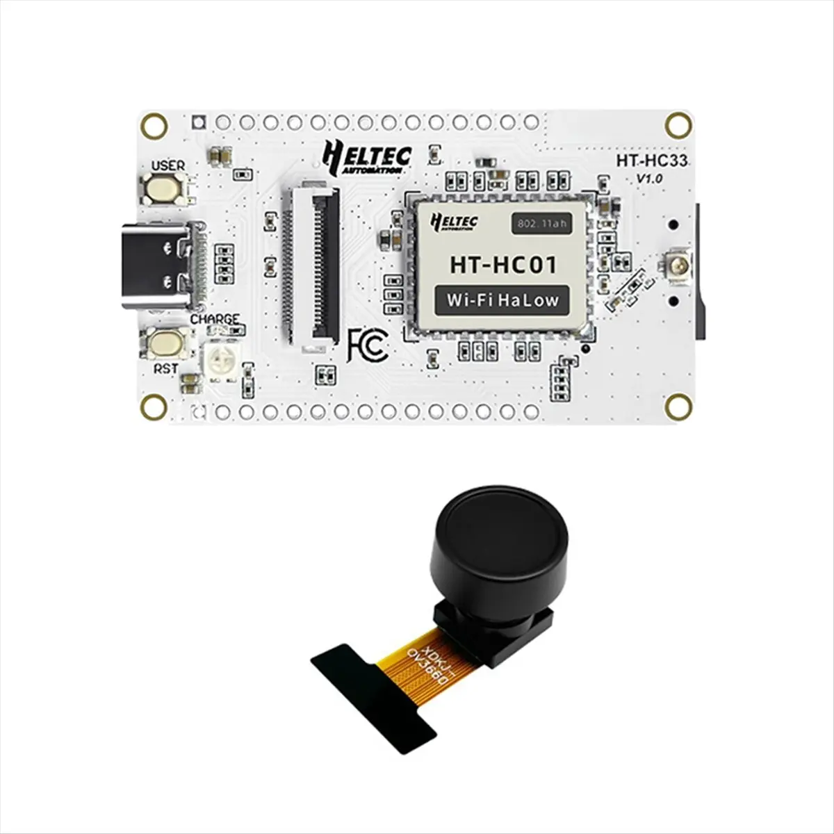 A46U Wi-Fi HaLow Camera HT-HC33 Development Board Integrated OV3660 Camera 160° Wide-Angle Len