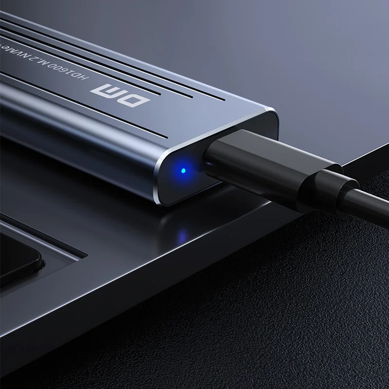Custodia SSD doppio protocollo DM HD1600 M.2 NVMe/SATA - Custodia USB 3.2 Gen2 Type-C 10 Gbps senza attrezzi