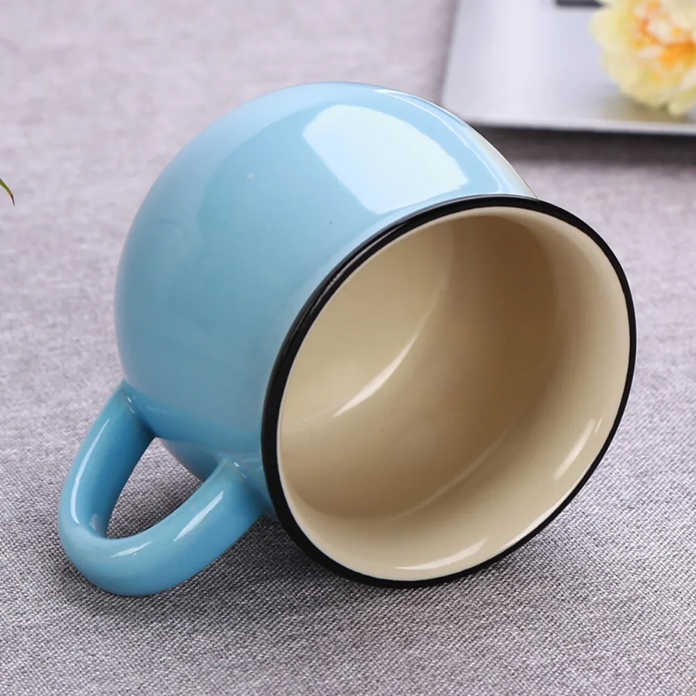 Drinkware Nordic Ceramic Milk Cup Solid Color Vintage Coffee Mug 300/400ml Tea Cup Valentine's Day Present