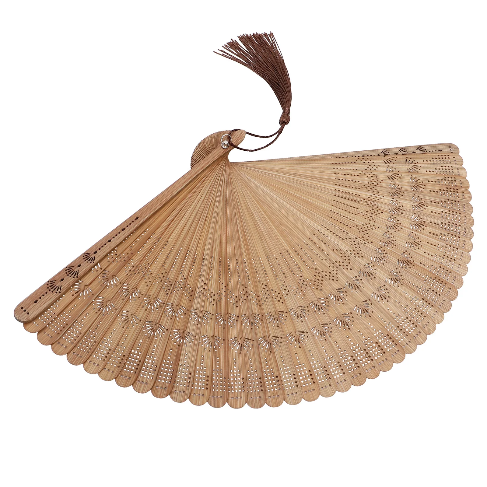 

Handheld Bamboo Folding Fan Chinese Art Fan Dancing Performance Decoration Tassel Vintage Fans For Parties And Birthdays