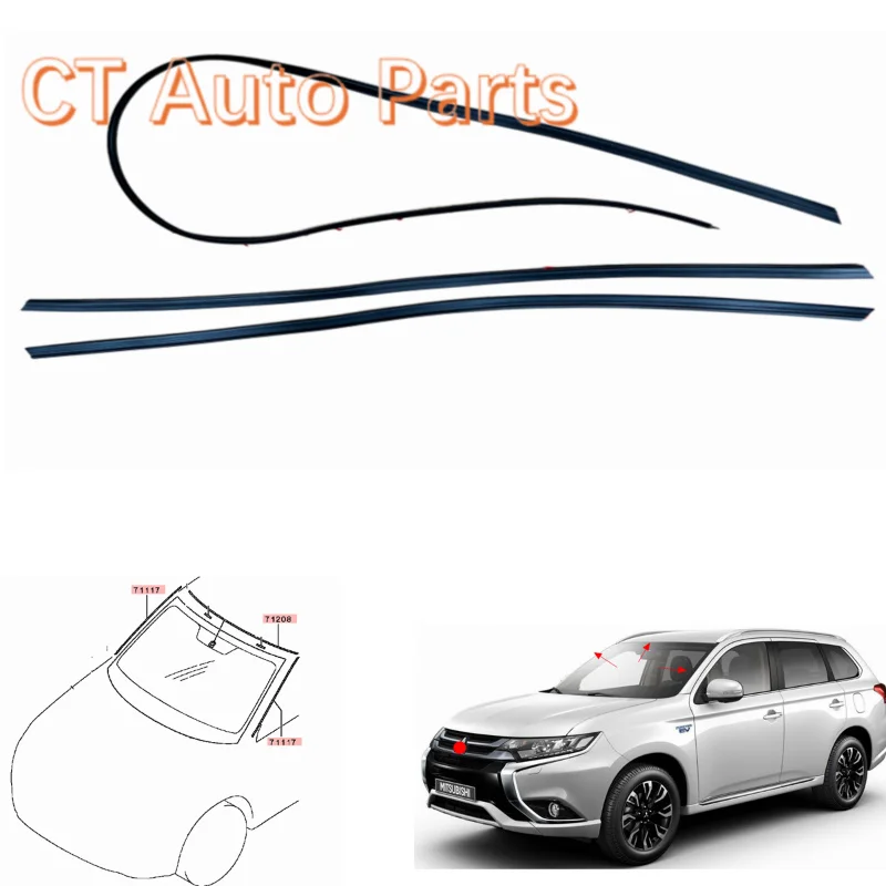 6107A082 6107A052 Brand New The Sealing Rubber Strip and Decorative Strip of The Front Windshield For Mitsubishi Outlander