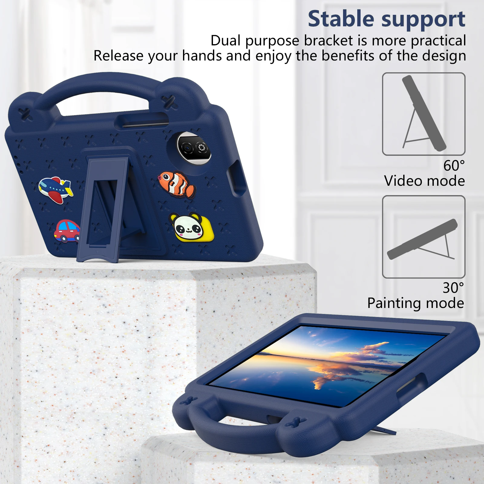 Students Kids EVA Bear Stand Case for Honor Pad X7 8.7