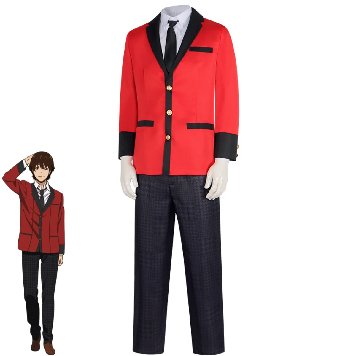 Kakegurui la película Eiga Kakegurui Ryota Suzui disfraz Cosplay japonés rojo JK uniforme escolar peluca hombre Halloween traje de Navidad