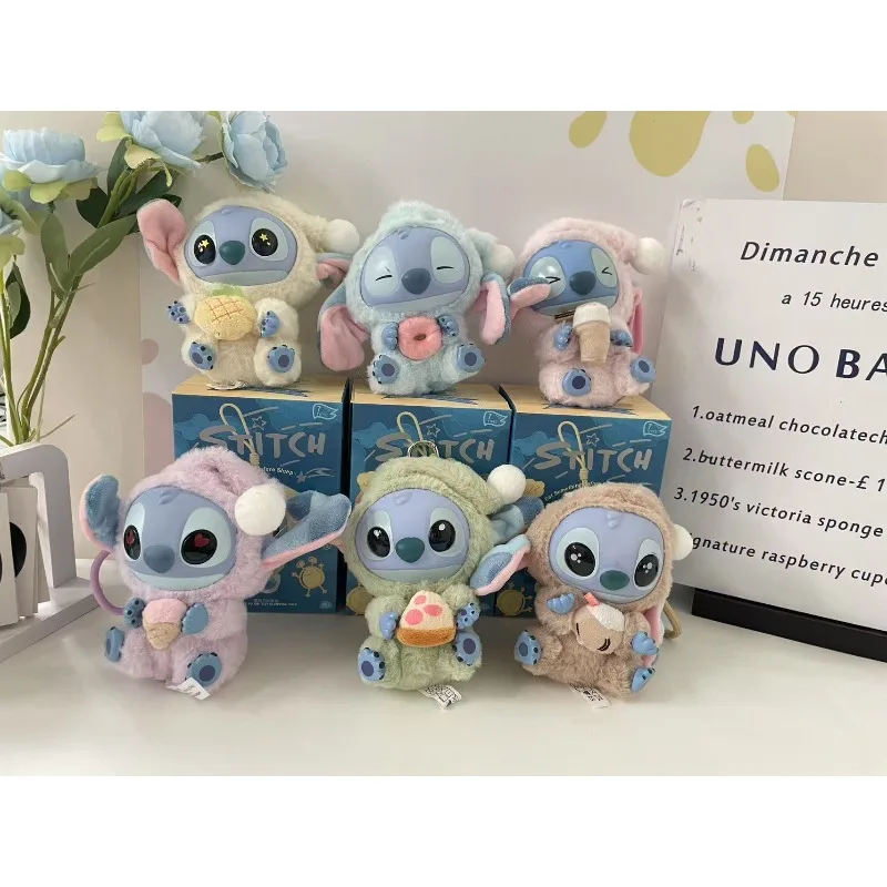 Disney pretty design Stitch Eat Some Thing Before Sleep Series Blind Box Plush Toy Doll Pendant Toy keychain