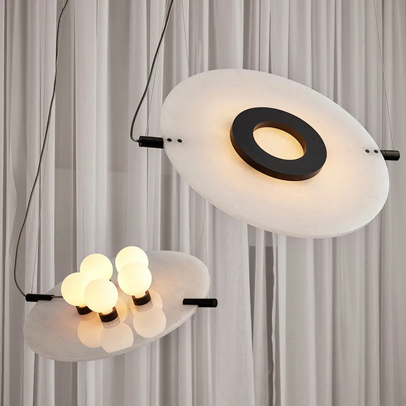 Imagem -04 - Luminária Pendente com Mármore Design Moderno Lustre de Teto Lâmpada Suspensa para Casa Decoração de Sala de Estar e Jantar