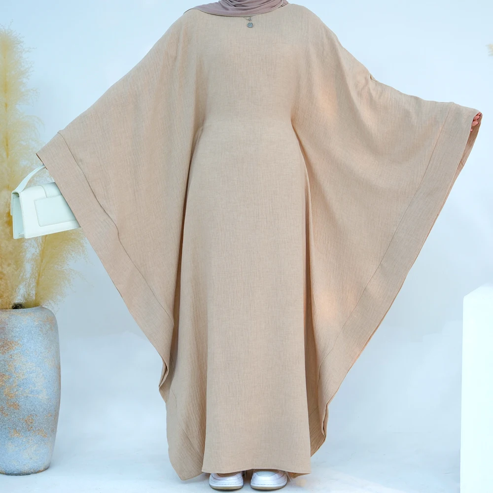 Dubai Kaftan Abaya Dress Muslim Women Butterfly Sleeve Built-in Waist Belt Islam Clothing Evening Party Ramadan Caftan Moroccan