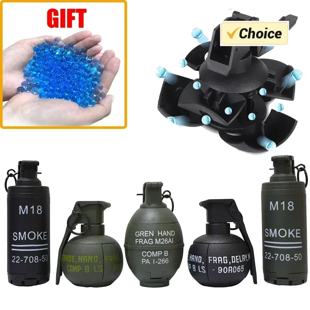 2 قطعة نموذج قنبلة الادسنس في الهواء الطلق ، نموذج قنبلة الدخان التكتيكية ، قنبلة يدوية M67 انفجار نماذج الادسنس التكتيكية المختلفة قنبلة يدوية