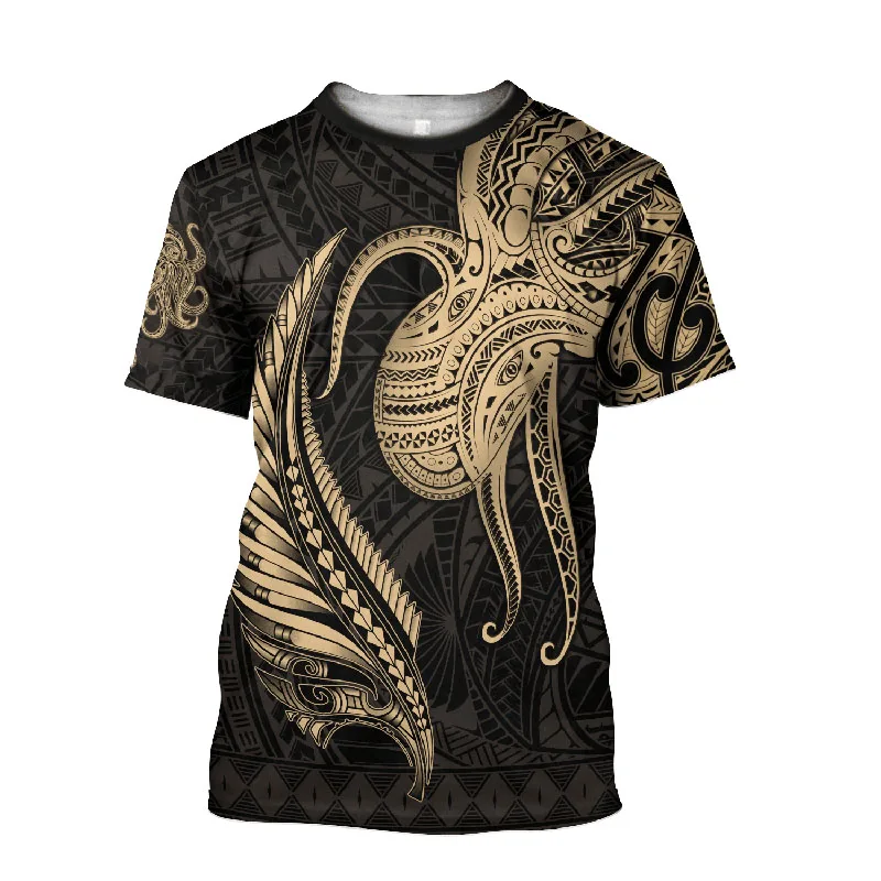 Cthulhu Style Men\'s T-Shirt 3D Octopus Print Short Sleeve Tops Street Casual T Shirt Streetwear Oversized Tee Shirt Men Clothing