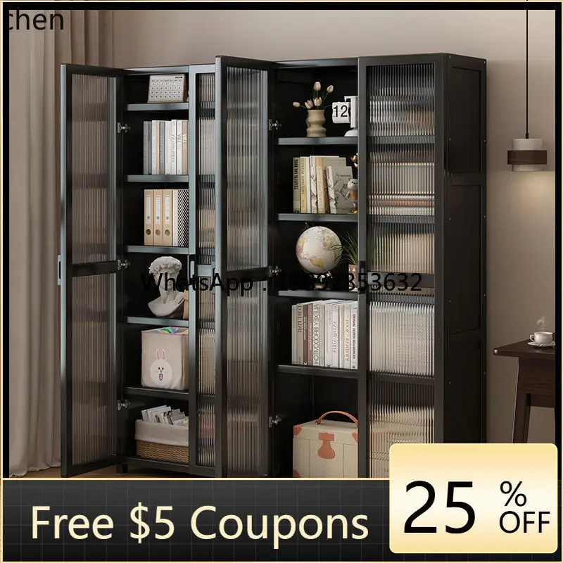 Brand New Bookshelf with Doors Home Floor Storage Rack Multi-layer Desktop Organizer Storage Cabinet Bookcase