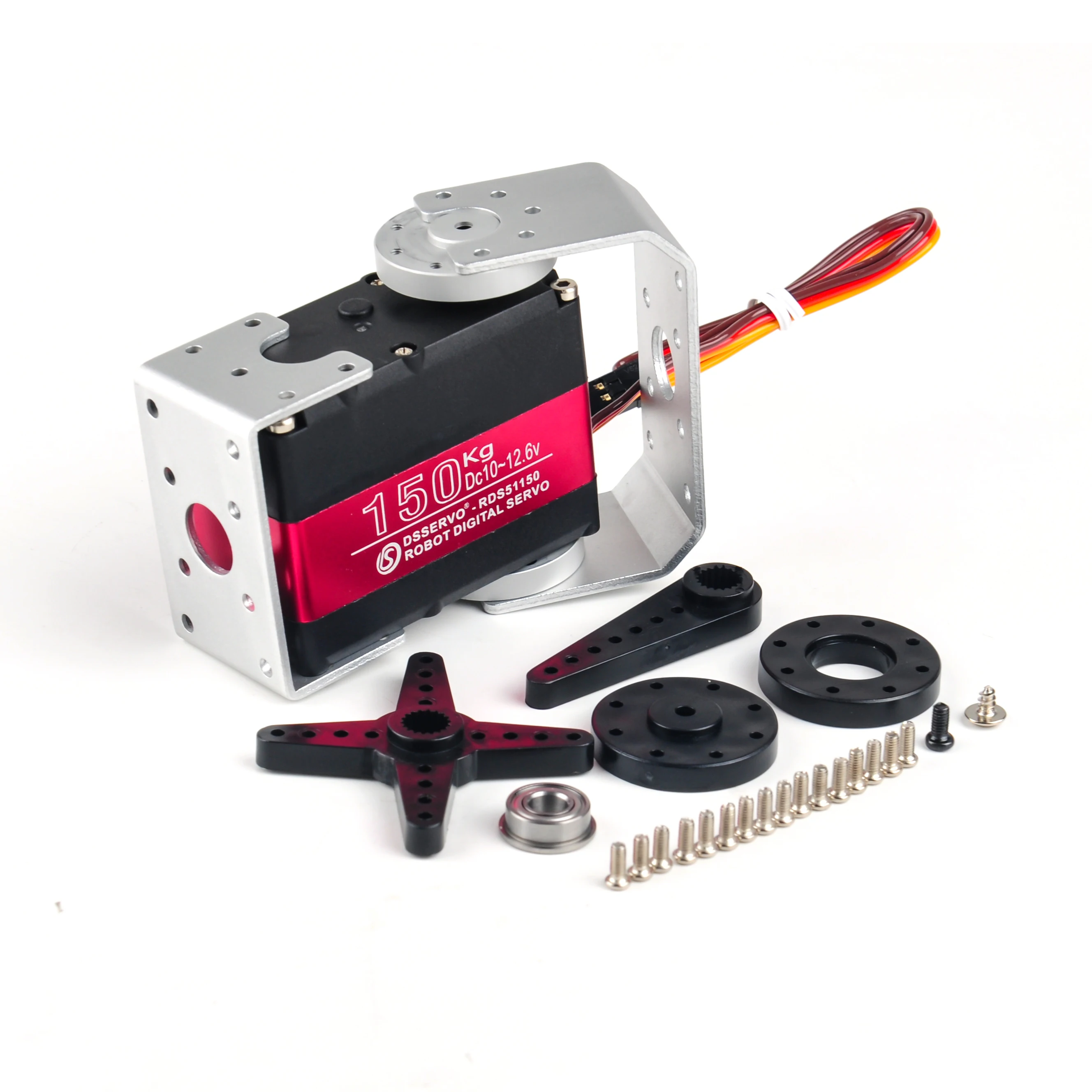 150KG Metal Gear Digital Servo RDS51150 Robotic Servo 180/270 Degree IP66 Double-Shaft with U Mounting Bracket For RC Car Toys