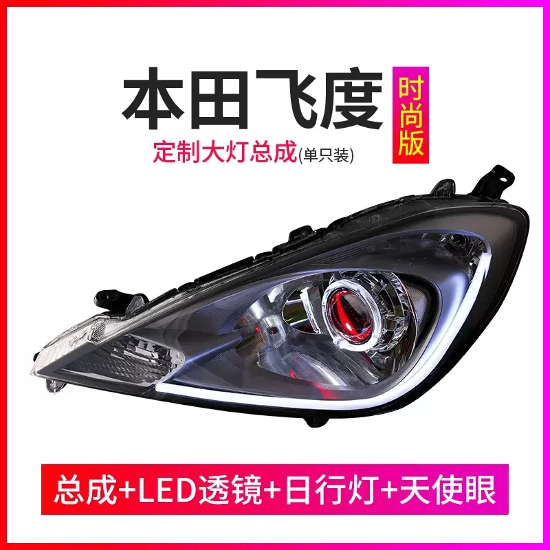 For Honda Fit GK5 2003-20 LED Headlight assembly Xenon angel devil eye DRL daytime running light lamp Car accessories