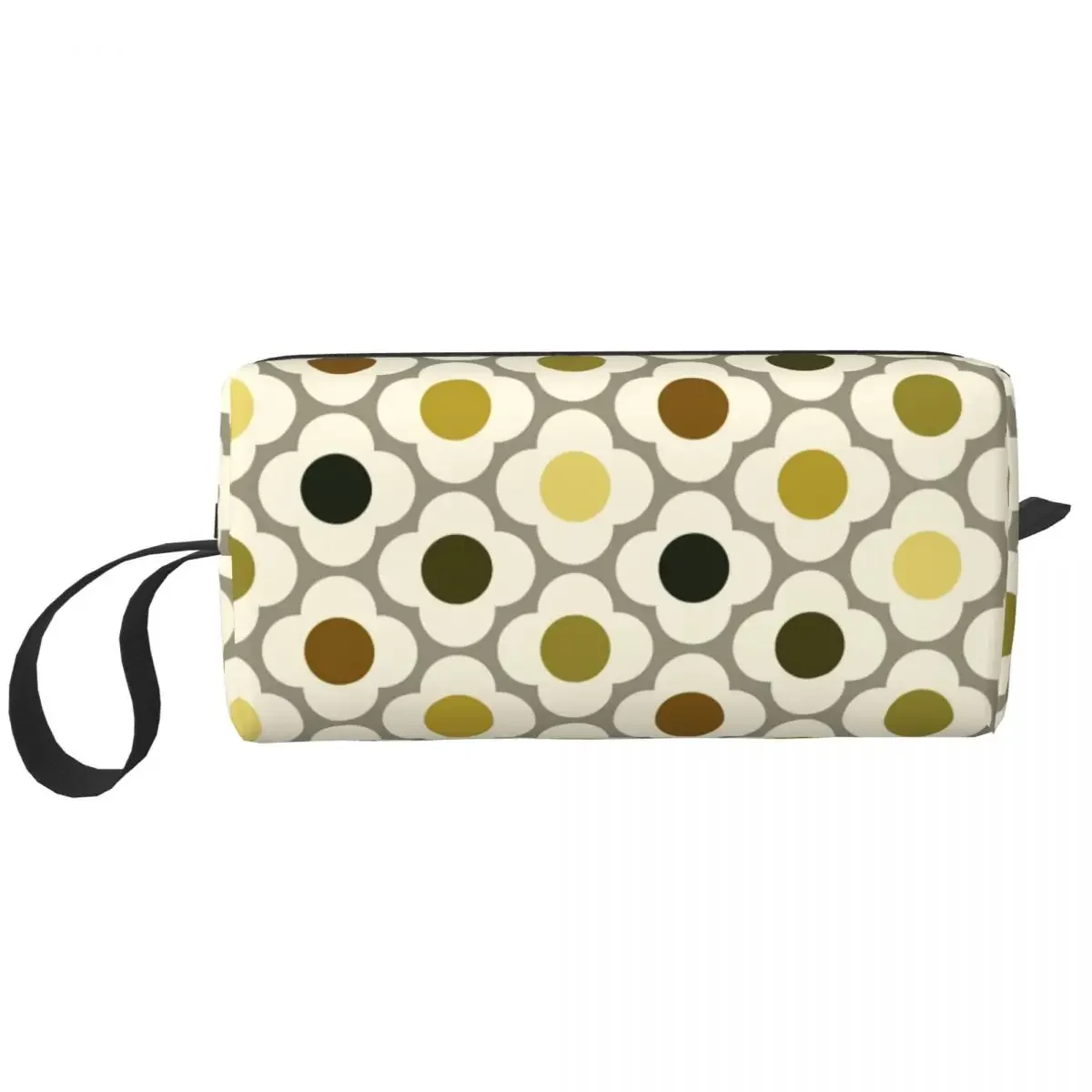 Custom Orla Kiely Spot Flower Ditsy Yellow Multi Toiletry Bag Women Makeup Cosmetic Organizer Lady Beauty Storage Dopp Kit Case