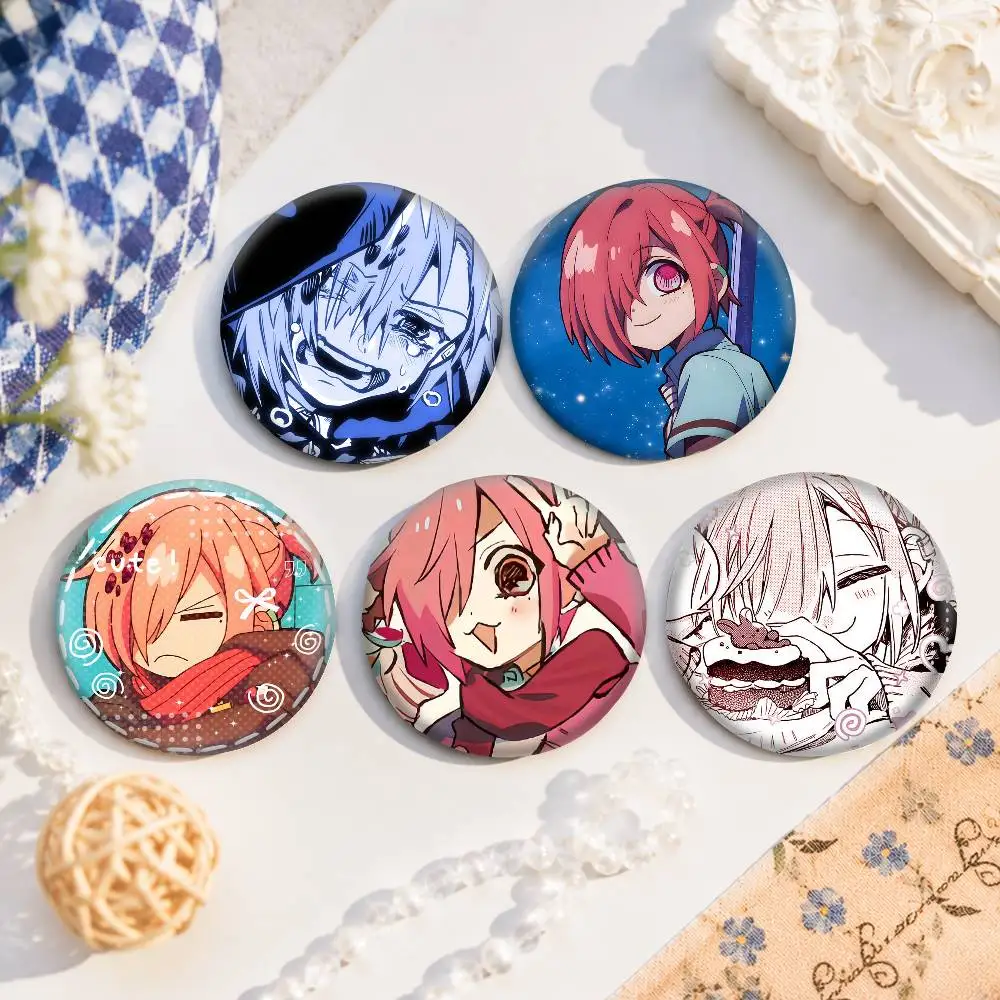 A-T-Tbhk S-Sosuke Mitsuba-a 75x75 25x25 Mm Cartoon Round Brooches On Backpack Shirt Accessories Jewelry Badge Gift For Friends