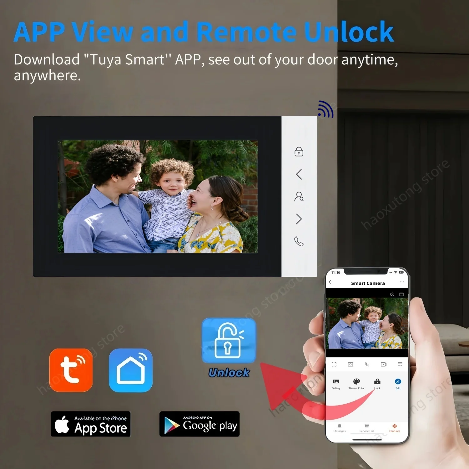 7Inch Tuya Smart Video Door Entry Phone Intercom System RFID Card 1080P Wireless Wifi Outdoor Doorbell Camera for Home Apartment