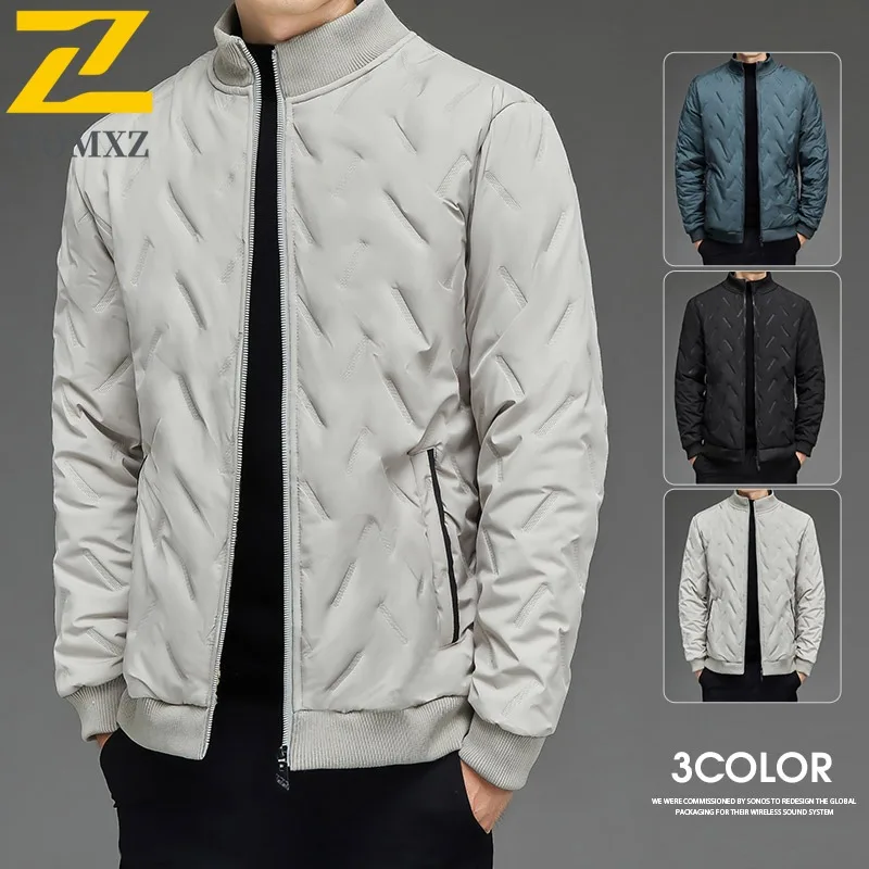 سترة مبطنة للرجال لركوب الدراجات في الهواء الطلق من COMXZ، بياقة واقفة مميزة، سترة سميكة دافئة، ملابس شتوية مريحة للاستخدام اليومي