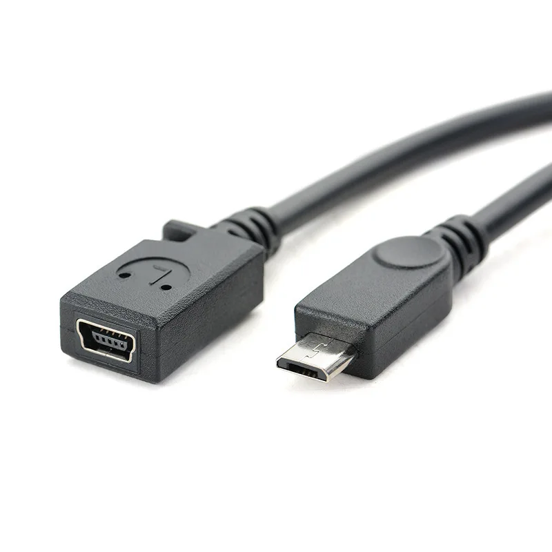Micro USB Male to Mini USB Female Converter Data Charging Cable 8Pin to 5 PIN OD4.0mm Wire Smart Phone Tablet MP3 MP4 Connector