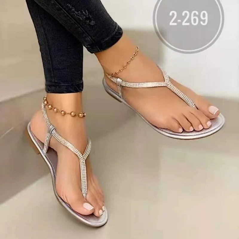 Summer Sandals for Women Fashion Flats Women\'s Casual Sandals Ladies Flip Flops Roman Low Heel Woman Sandalias Large Size 43