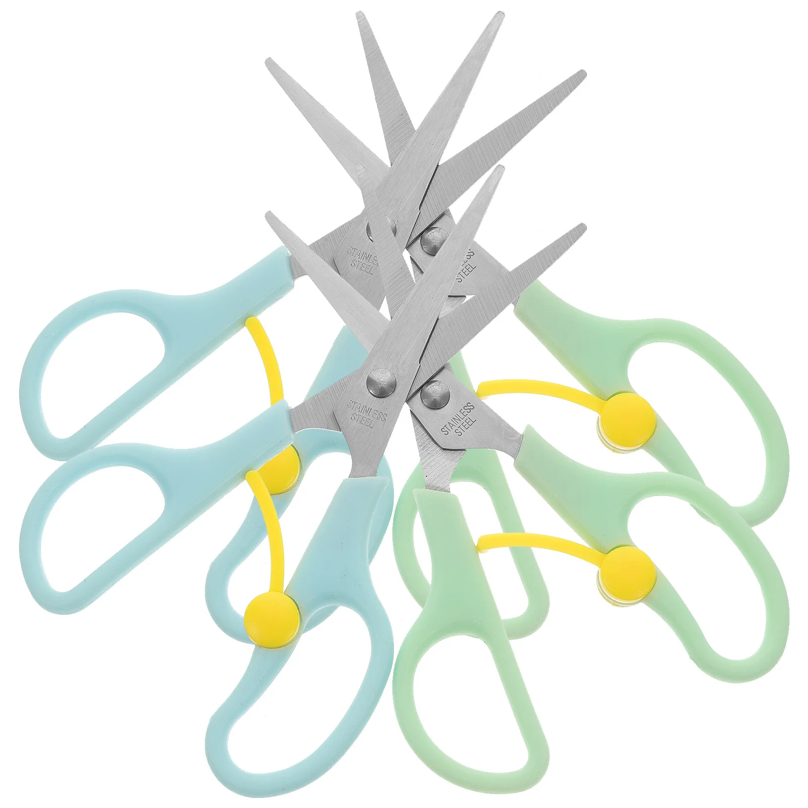 4 قطعة مقص السلامة الفولاذ المقاوم للصدأ مقص للحرف اليدوية للمدرسة المنزل مكتب متعدد الأغراض DIY أدوات القطع #2