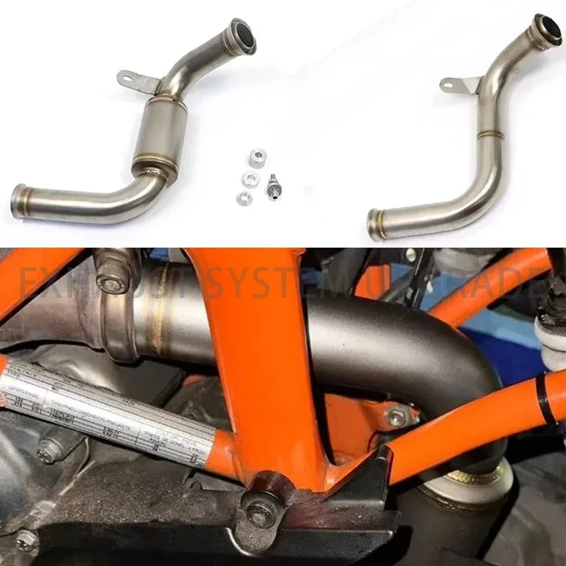 

Motorcycle Exhaust Connector Tube Mid Middle Link Pipe Slip on Exhaust System 2017 2018 2019 2021 For KTM 125 250 390 DUKE RC390