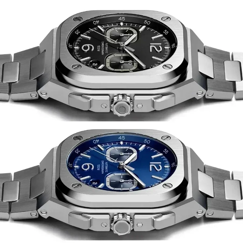 Business & Ross Brand Men's Luxury Non Mechanical Automatic Date Stainless Steel Limited Edition Quartz Waterproof Watch