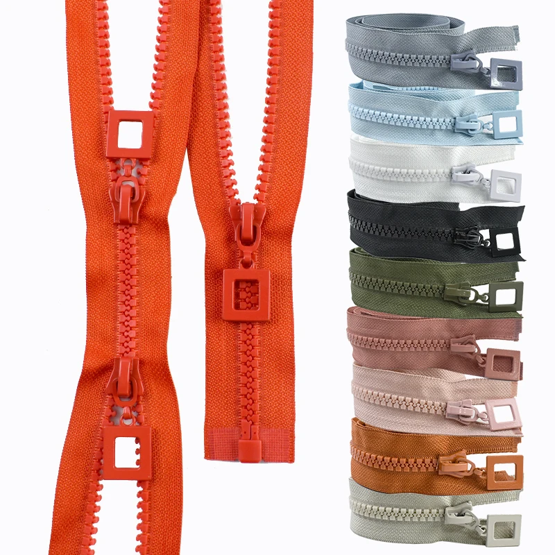 

1Pc 8# 60-120cm Resin Zipper Single/Double Slider Zips Sewing Coat Bag Garment Open-End Decor Zippers Repair Kit DIY Accessories