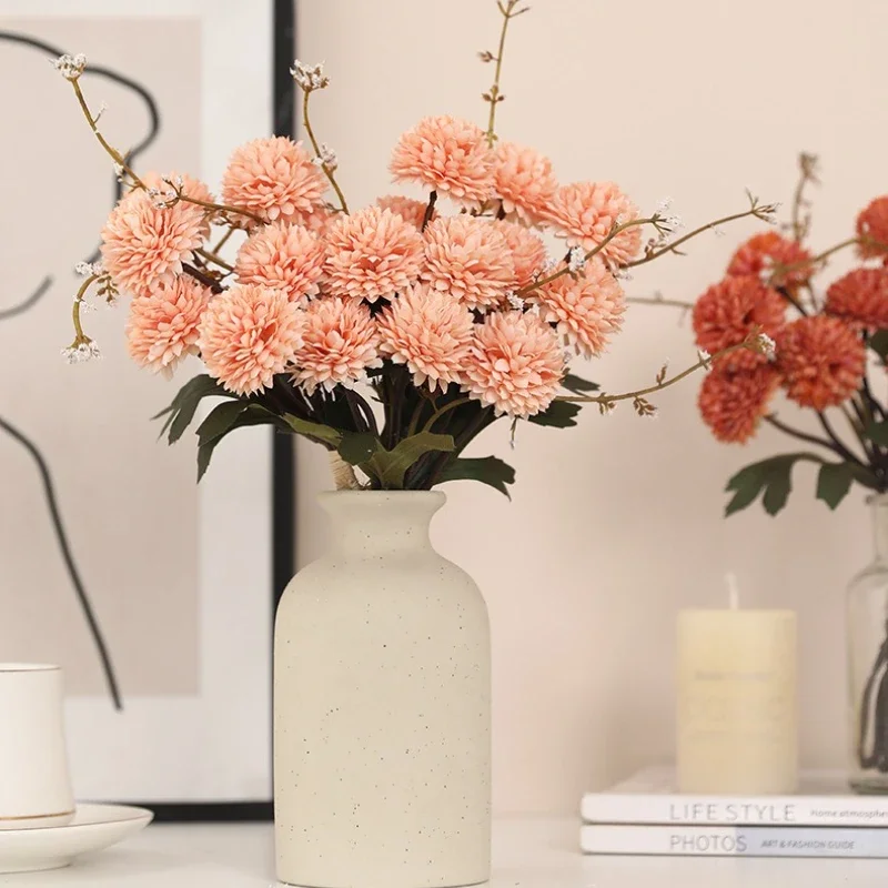 

4 шт. искусственные цветы шелковый шар одуванчика букет хризантемы свадебные украшения розовые шары хризантемы имитация цветка