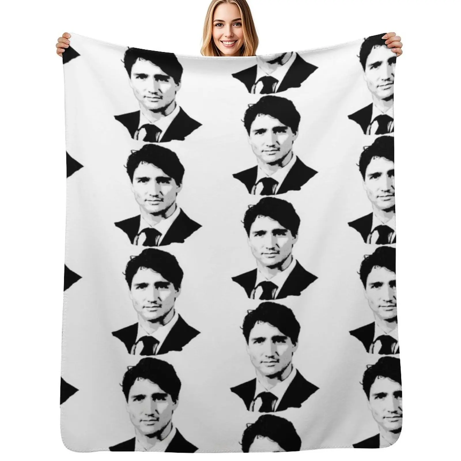 

Justin Trudeau Throw Blanket Cute Plaid Luxury Thicken Bed covers Flannels Blankets