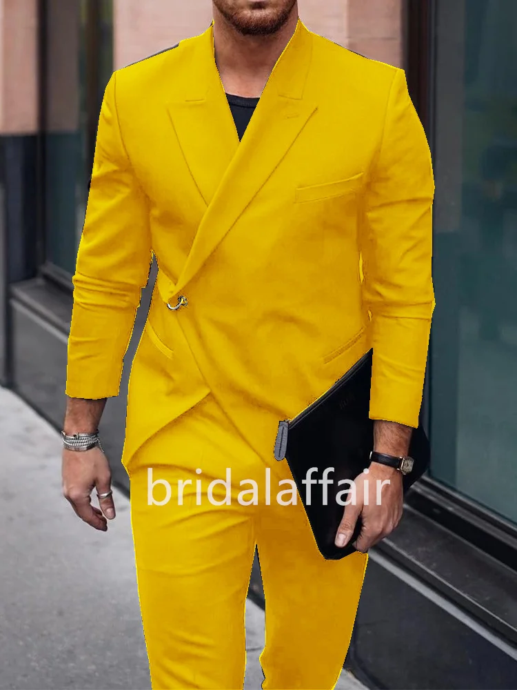 Bridalaffe 2023 abito da uomo Slim Fit smoking lucido 2 pezzi giacca da festa di nozze + pantaloni occasioni formali