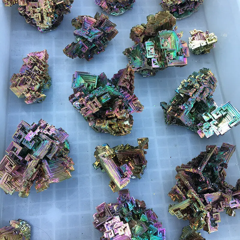 

10Pcs/Lot Rainbow Aura Titanium Bismuth Quartz Crystal Specimen Gemstone Healing