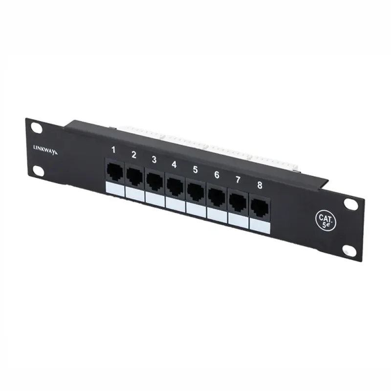 8 Ports 10 inch CAT5e CAT6 Patch Panel 1U Mini Patch Panel RJ45 Rack Mount For Household Distribution Frame Weak Current Box