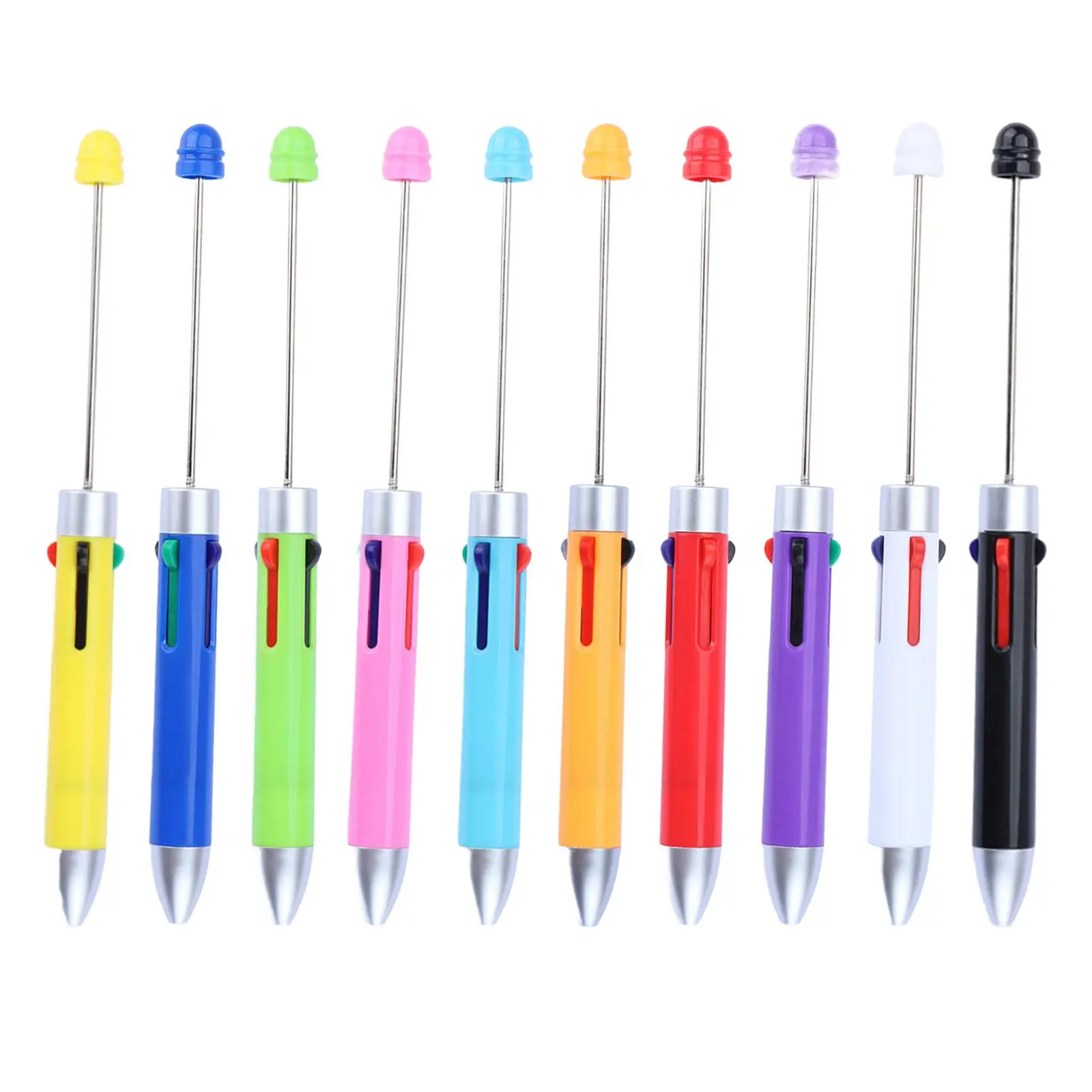 10Pcs Beadable Pens Ballpoint Pen Length 15cm Random Colors Rollerball Pen for Office School Supplies Accessory Smooth to Touch