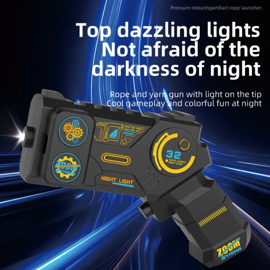 Lanciatore di Corde Elettrico Portatile - Giocattolo Antistress con Corda Regolabile, Propulsore Ricaricabile, Regalo Ideale per Ragazzi e Ragazze